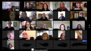 Screen shoot of women on a Zoom meeting